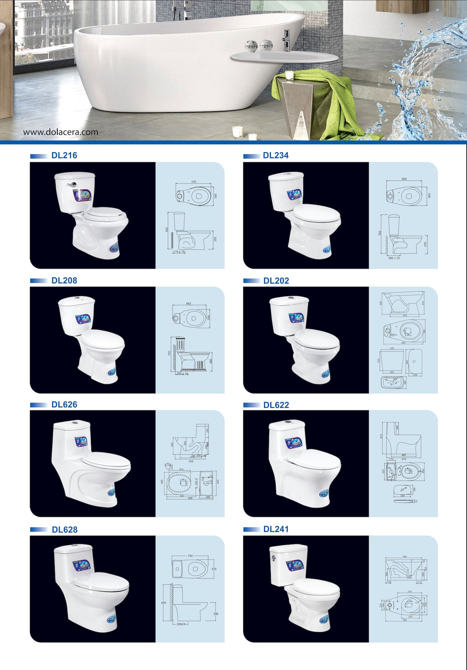 Thiết bị vệ sinh DOLACERA Catalogue và Bảng giá mới nhất